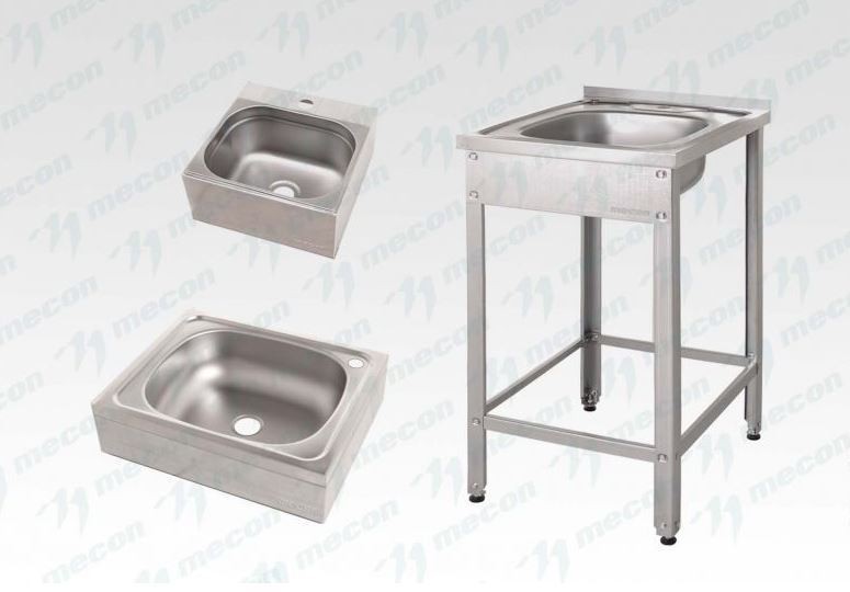 Рукомойник технологический напольный РТНб 500*600*860 "Base", борт, отв. д/смесит.