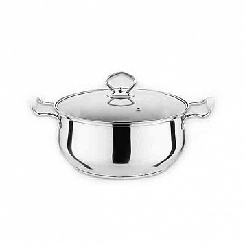 Кастрюля нерж Серебрянка ТРС груш. 5,0 л, ст/кр 1/12